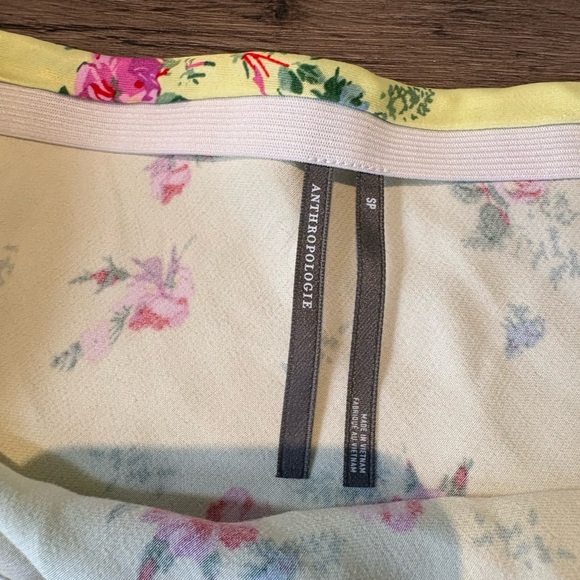 NWT Anthropology The Tilda Mini Slip Skirt Floral Cream Skirt size Small - Picture 3 of 4